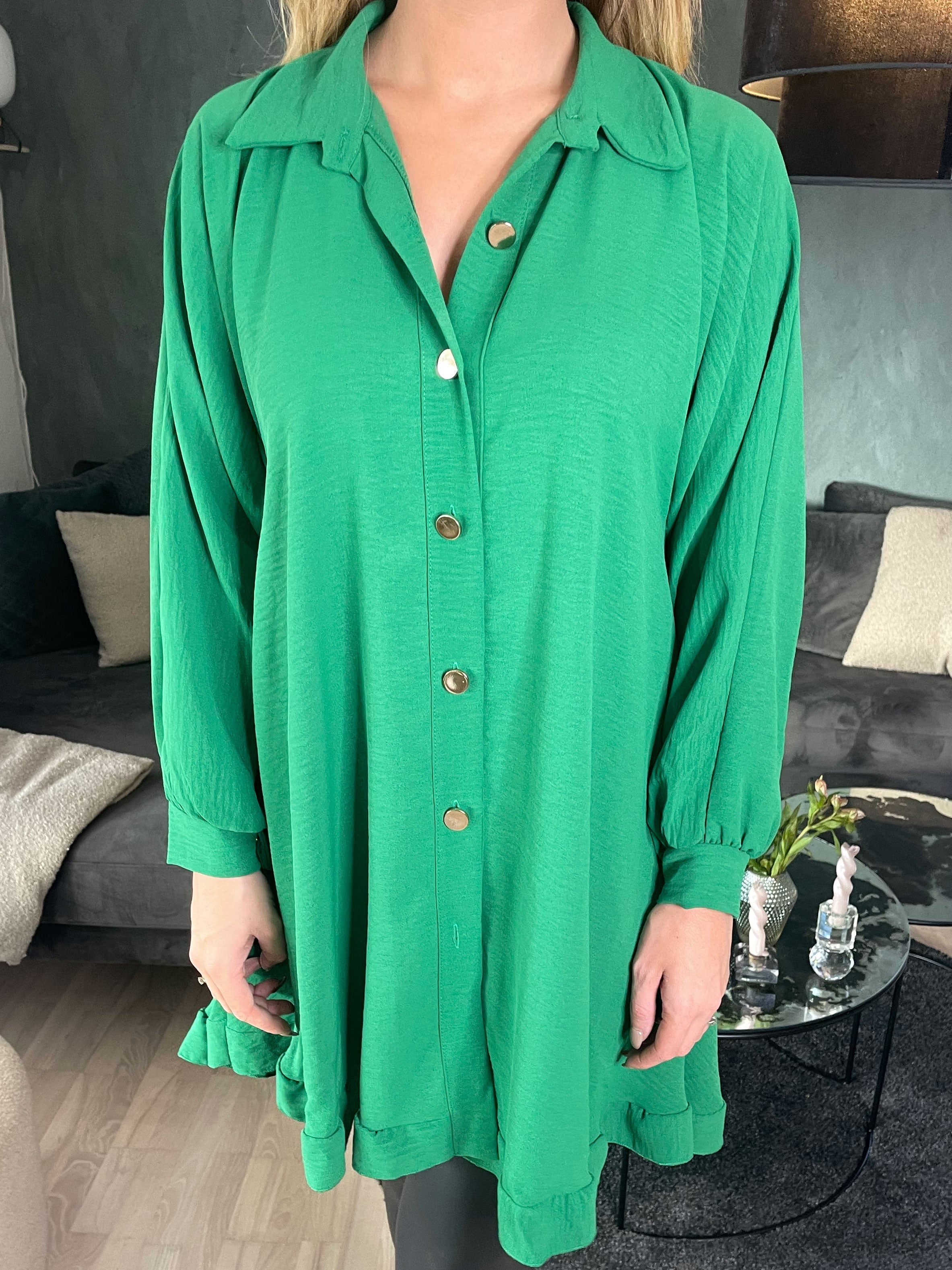 Nilsa - Sød skjorte kjole med lille flæse